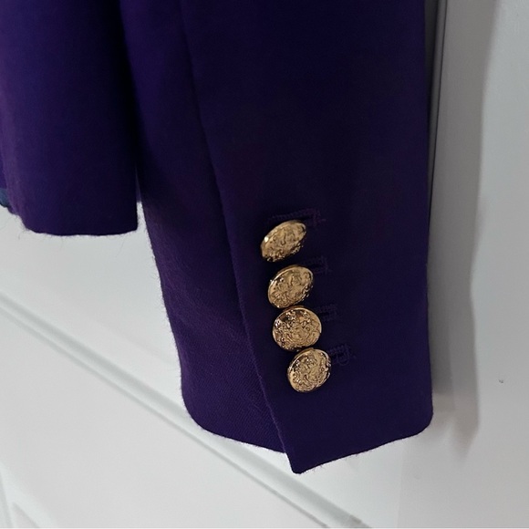 LIKE NEW J. CREW PURPLE WOOL SCHOOLBOY BLAZER (ORIGINAL) - SIZE 2 - Picture 6 of 12